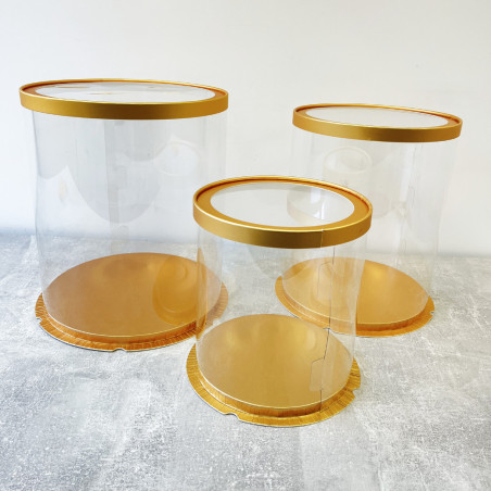 caixas de bolo redondas de ouro
