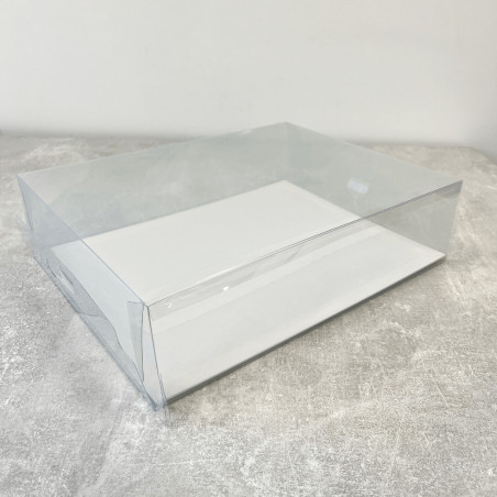 caixa de bolo retangular transparente