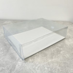 caixa de bolo retangular transparente