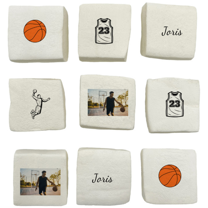 marshmallows de basquete personalizados