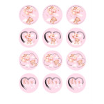 12-Mini-discos-de-açúcar-chá-de-bebê-menina-5-cm