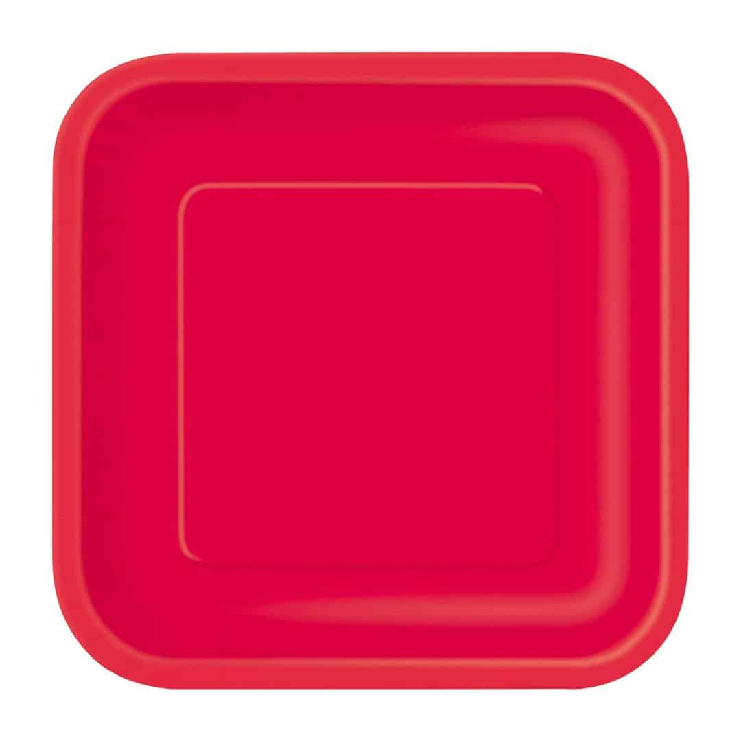 prato quadrado vermelho