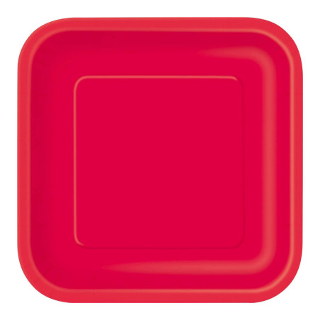 prato quadrado vermelho