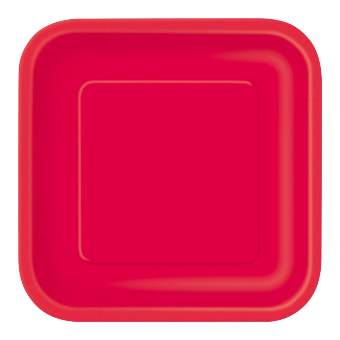 prato quadrado vermelho