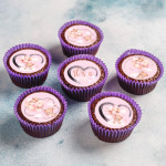12-mini-discos-de-açúcar-chá-de-bebê-menina-cupcake de 5 cm