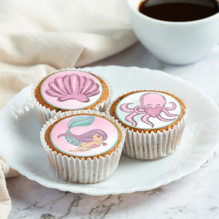 12 mini-discos-de-açúcar-cupcake-sereia