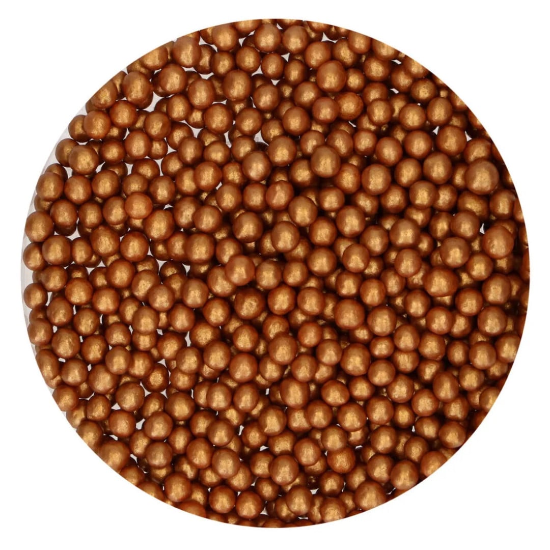 pérolas de açúcar de bronze médio dourado