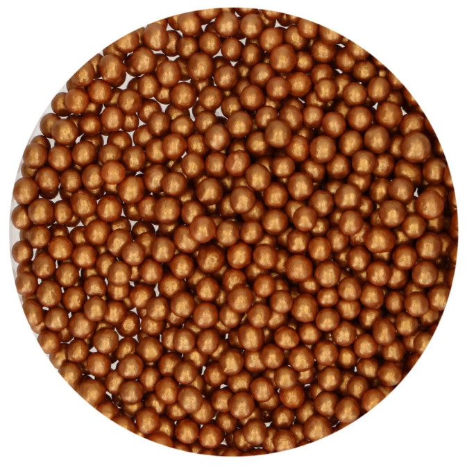 pérolas de açúcar de bronze médio dourado