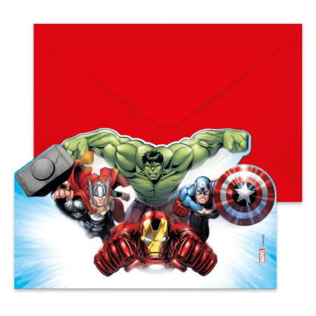 6 cartões de aniversário dos vingadores