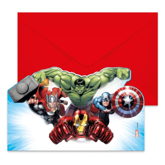 6 cartões de aniversário dos vingadores