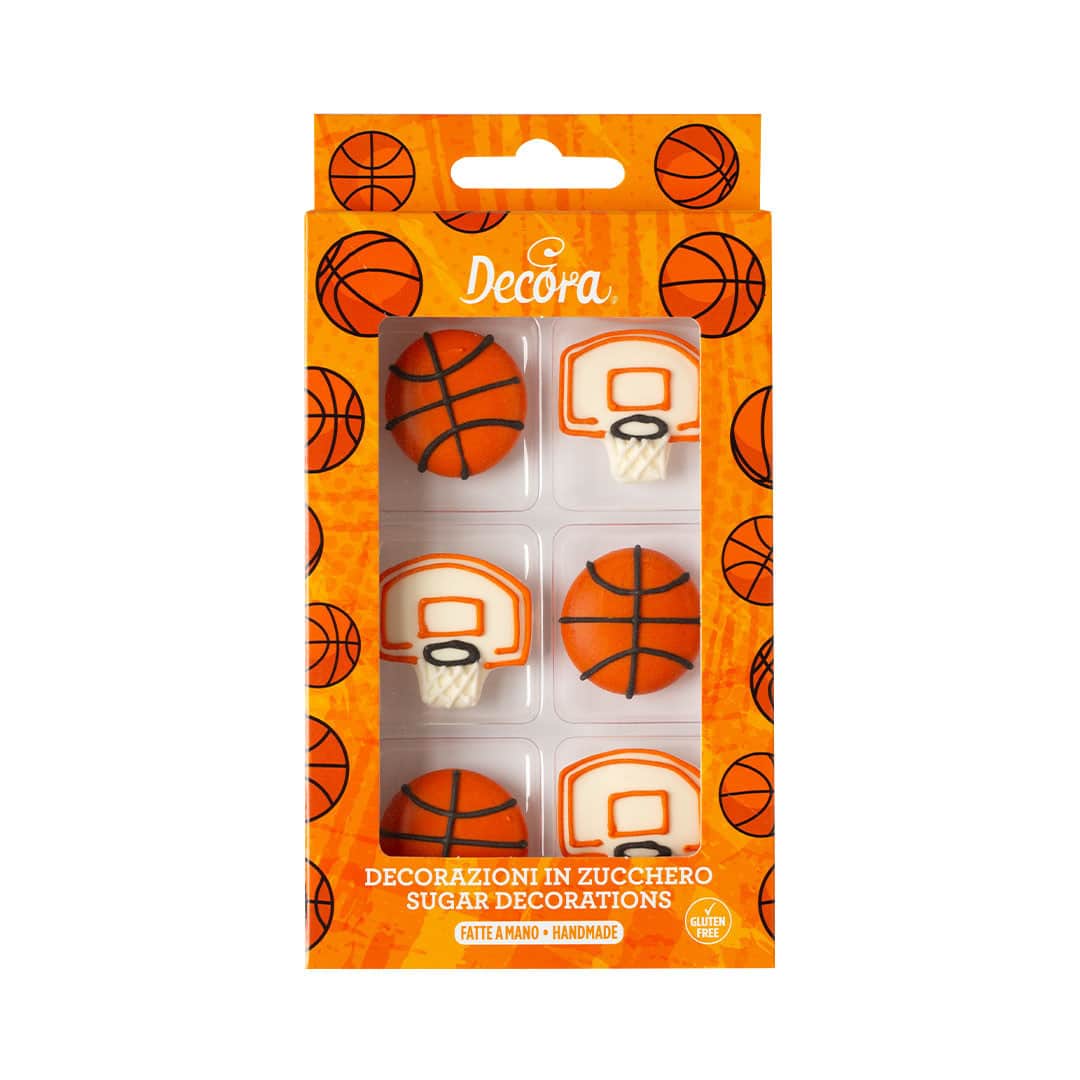 6 bolas de basquete de açúcar 2D