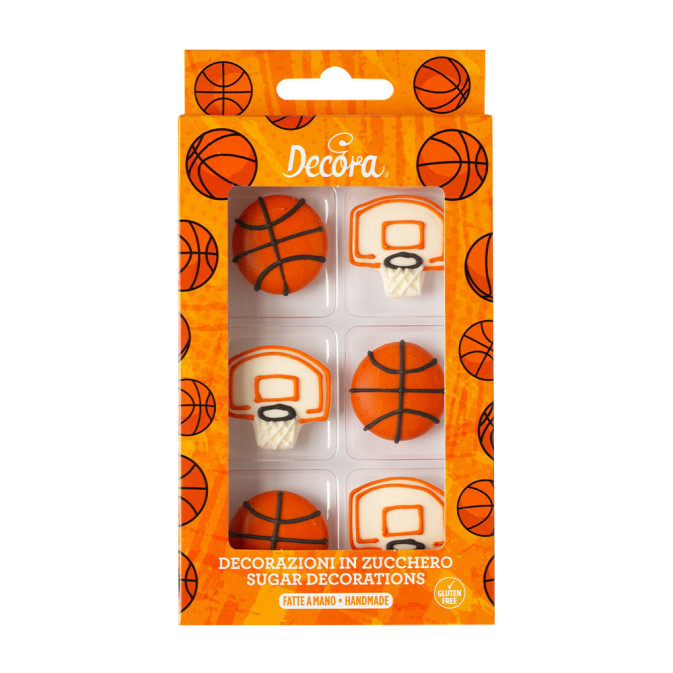 6 bolas de basquete de açúcar 2D