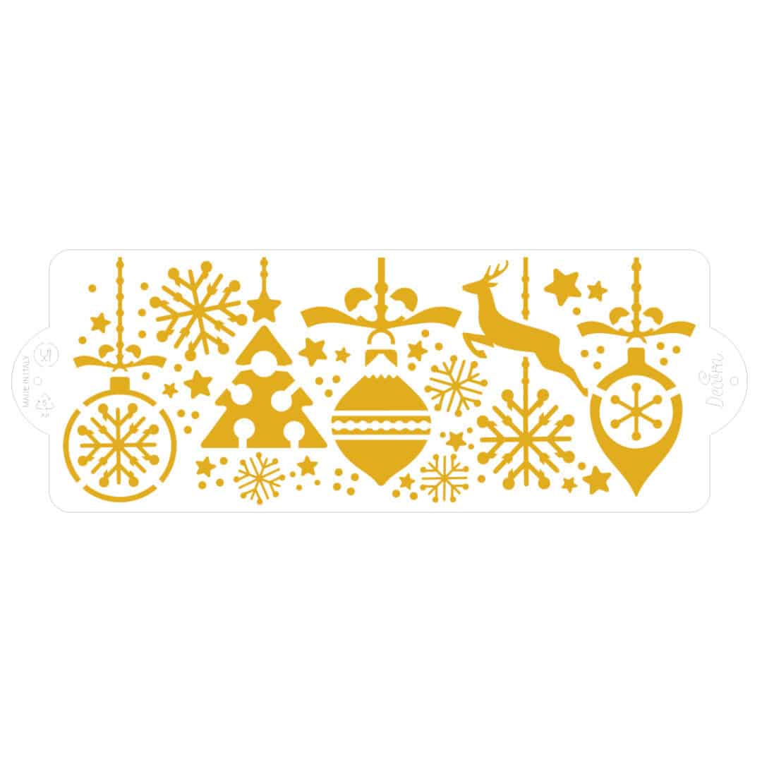 decoração de estêncil de bolo de cena de natal