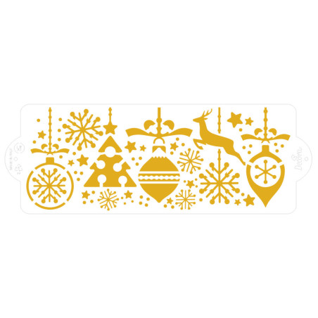 decoração de estêncil de bolo de cena de natal