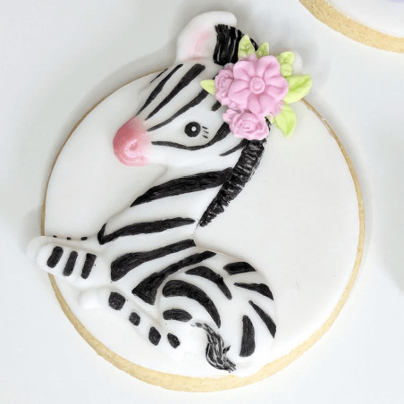 biscoito decorado com molde de zebra