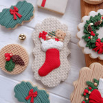 modelagem feita com molde de meia de Natal