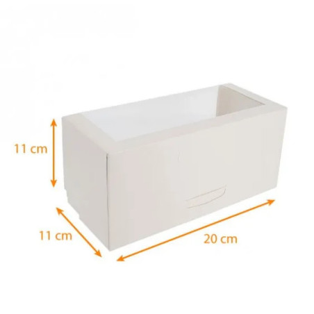 Caixa para lenha com janela, 20 cm, branca