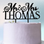 Topper de bolo de casamento Mr & Mrs personalizado