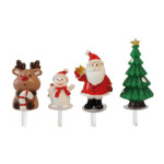 4 estatuetas de decoração de toras de Natal
