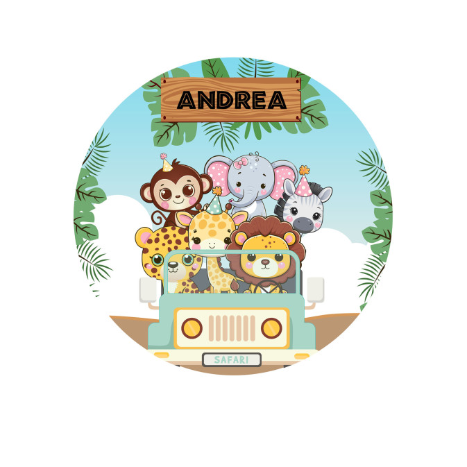 Foto comestível de animais da selva personalizáveis