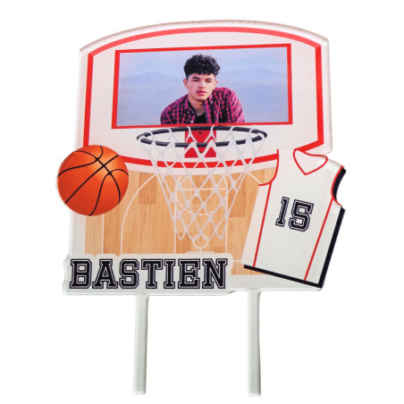 topo de bolo basquete personalizável