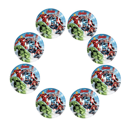 Apresentação dos 8 pratos de papel Avengers Infinity Stones