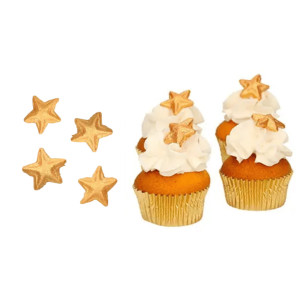 24 estrelas de açúcar Funcakes cor de bronze