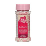 pote de funcakes de pérolas de açúcar rosa e branco