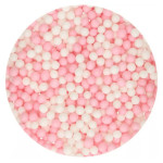 funcakes de pérolas de açúcar rosa e branco