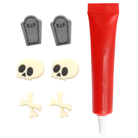 Kit de decoração de cupcake de Halloween estilo cemitério