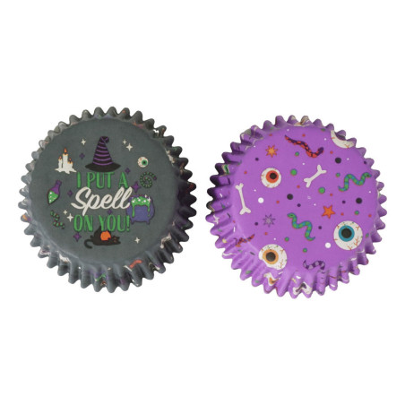 dois estilos de capas de cupcake de Halloween