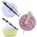 Baguete de pasta de açúcar em cupcake