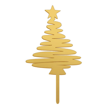 topo de árvore de natal dourado espelhado