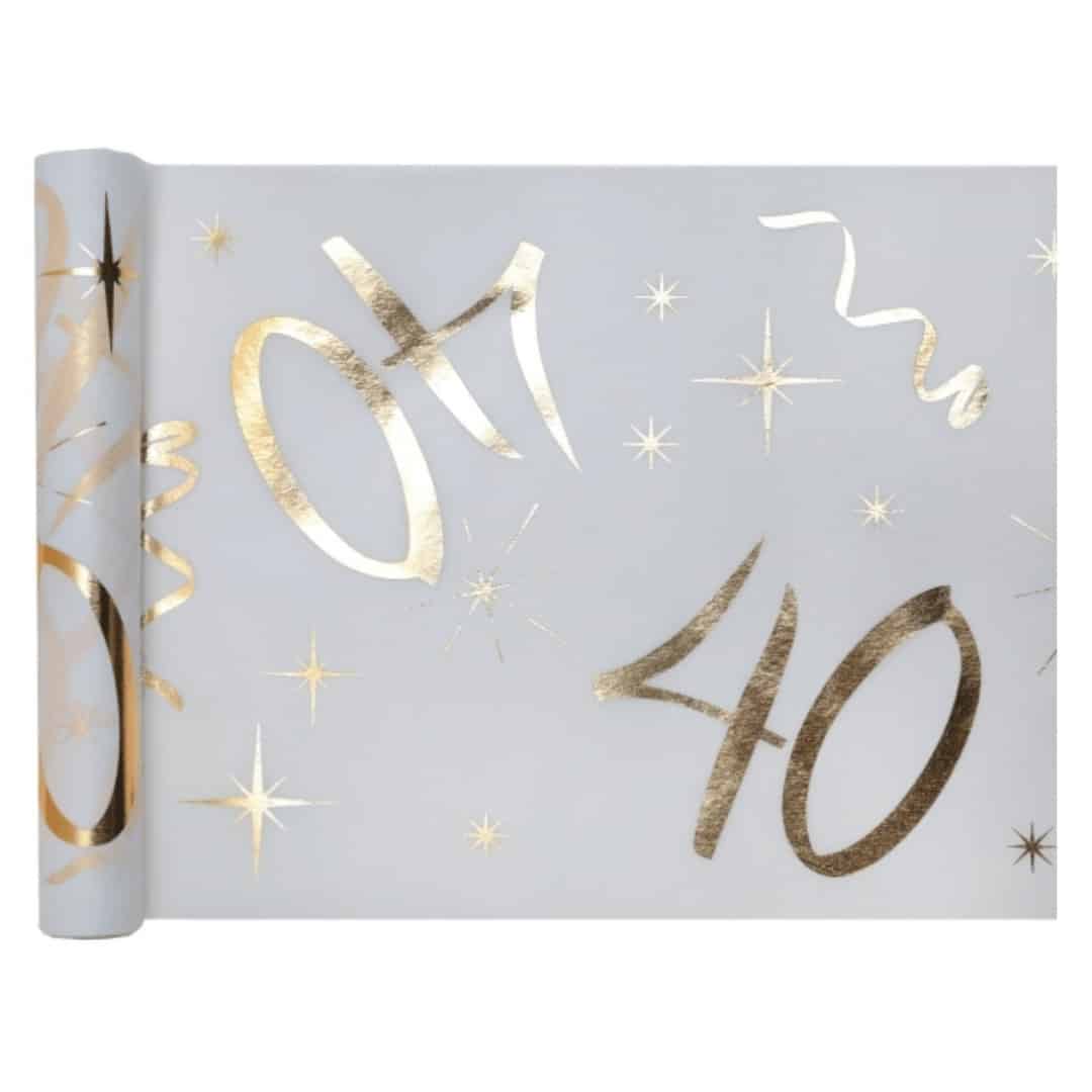 caminho de mesa dourado 40 anos