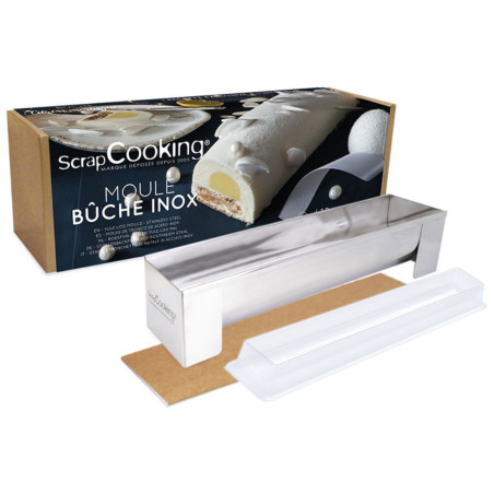 Molde para tronco de Natal em aço inoxidável com inserto