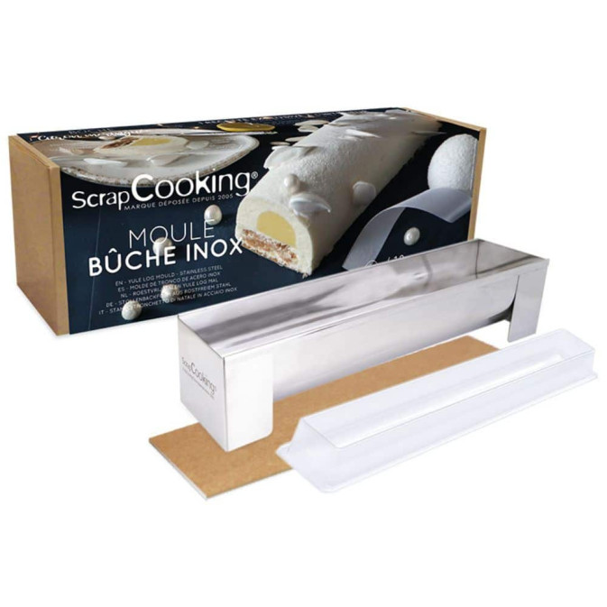 Molde para tronco de Natal em aço inoxidável com inserto