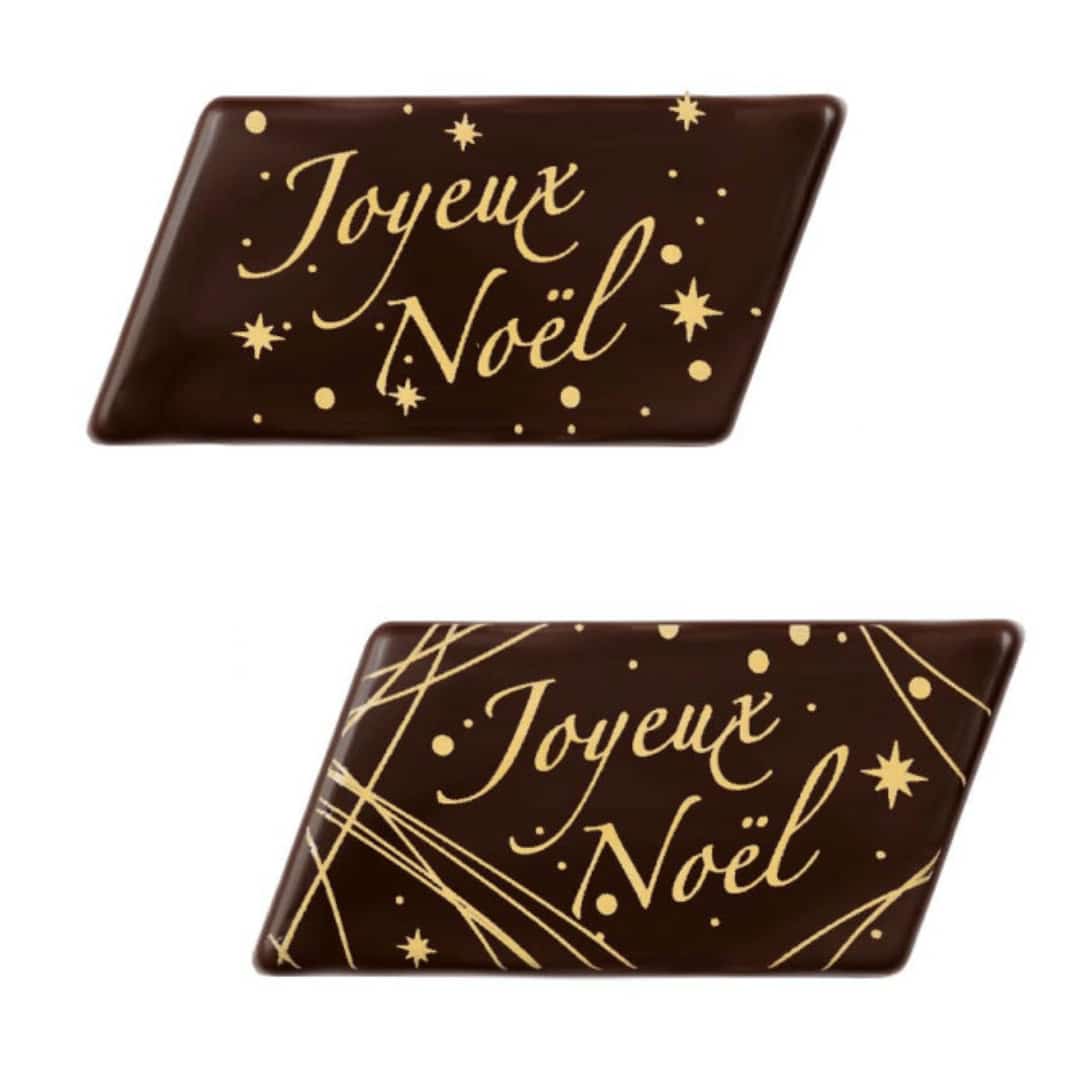 2 Viés de chocolate Feliz Natal