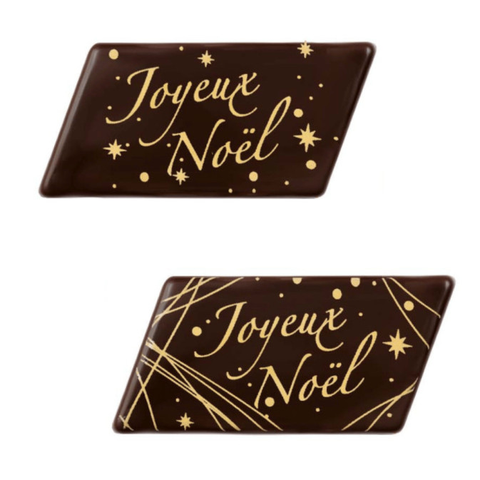 2 Viés de chocolate Feliz Natal