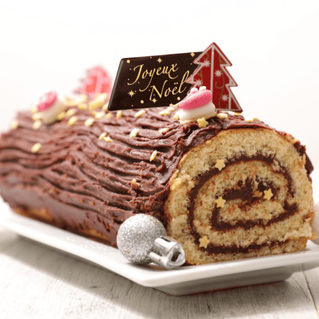 Viés de chocolate feliz Natal no tronco