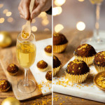 pastéis decorados com estrelas comestíveis douradas Decora