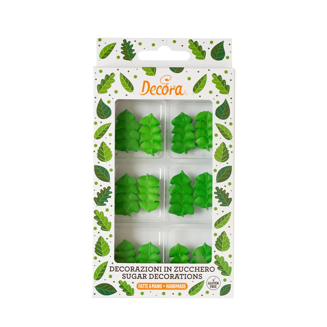 12 folhas verdes para flores de açúcar