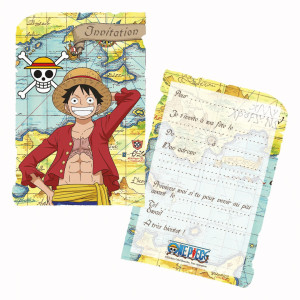 8 convites de aniversário de One Piece