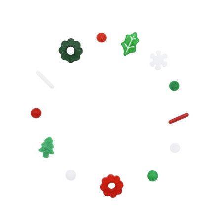diferentes decorações de açúcar de Natal