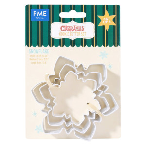 3 cortadores de biscoitos de floco de neve