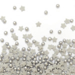 polvilha estrelas e contas de prata