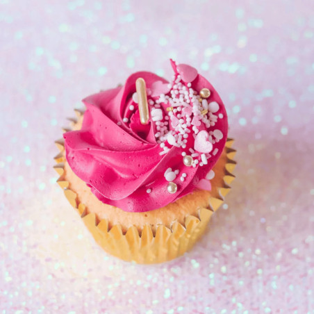 cupcake decorado com granulado feliz do diário Mix Princess