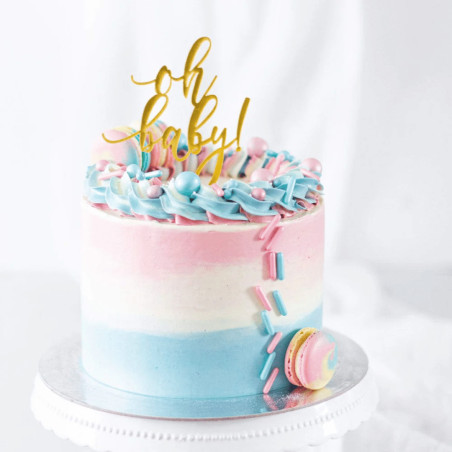 design de bolo Chocolate pérola menina ou menino granulado feliz