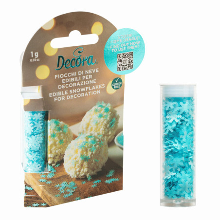 Decorações de floco de neve comestíveis azuis