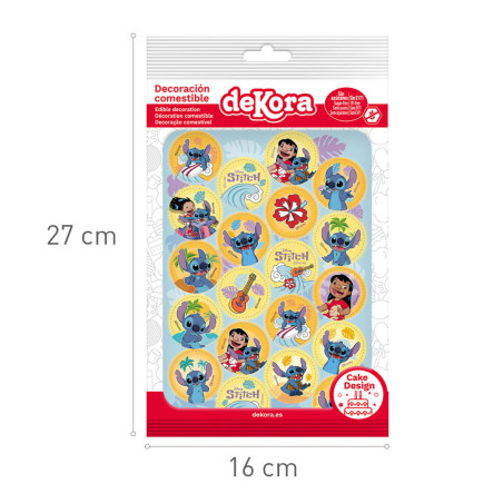 discos wafer mini Stitch Ø 3,4 cm em sua embalagem