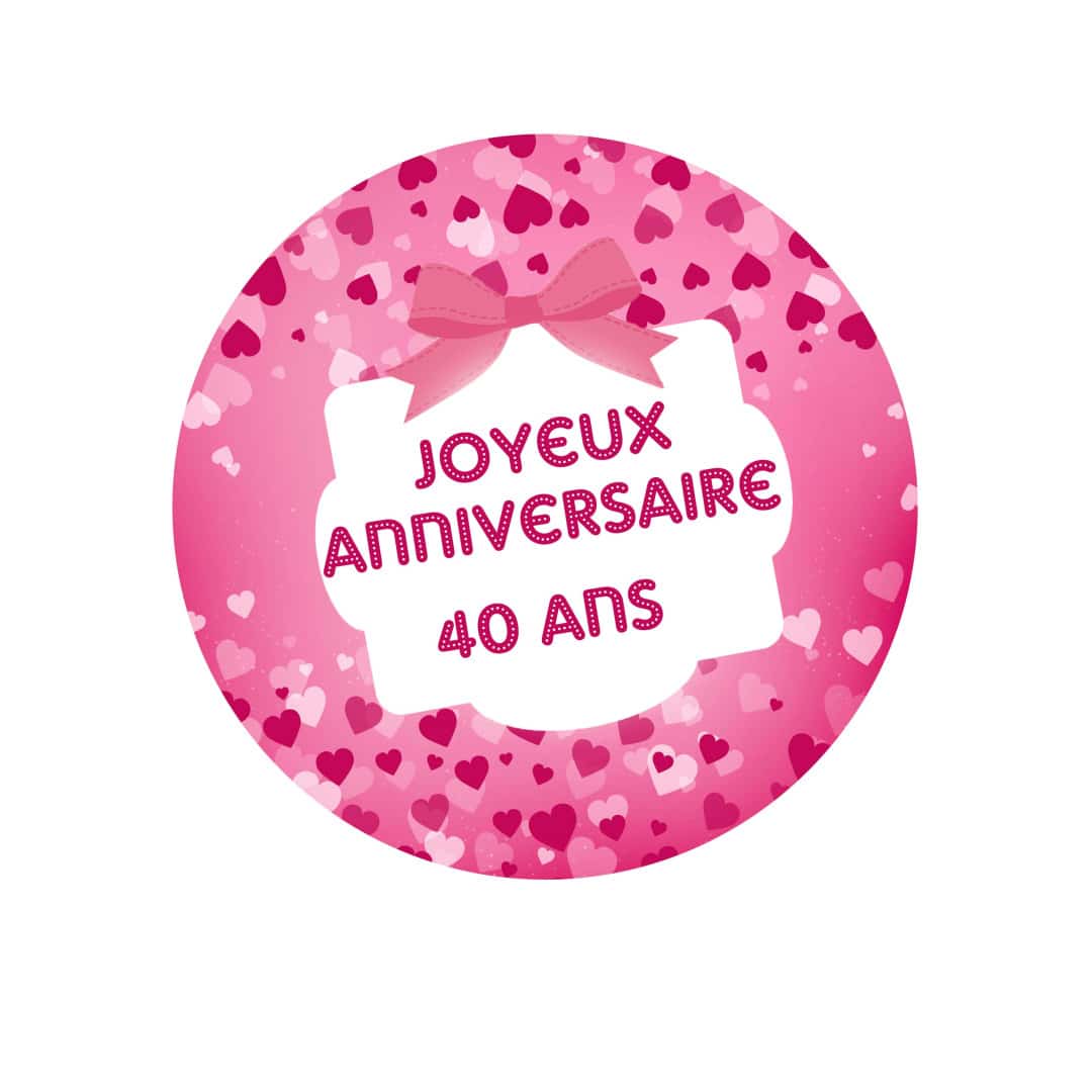 Disco-de-açúcar-rosa-40 anos-aniversários